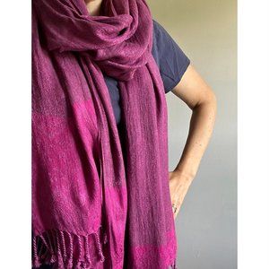 purple and pink woven scarf/shawl